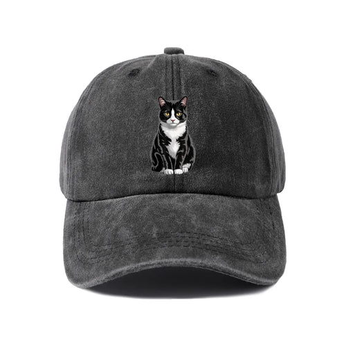 Tuxedo Cat Portrait Baseball Cap