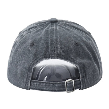 Unisex Letter Embroidery Washed Cotton Baseball Cap For Women Men
