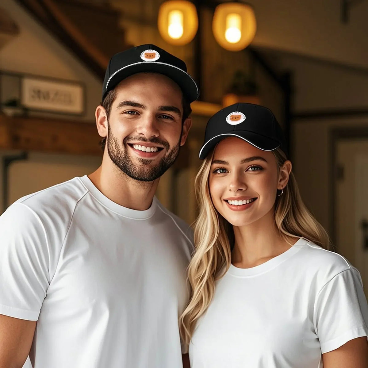 Cartoon Bear Logo Shirt Baseball Cap