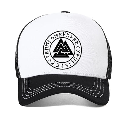 Odin Vikings Symbols Print Men Hat Summer Cool Mesh Breathable Baseball Cap