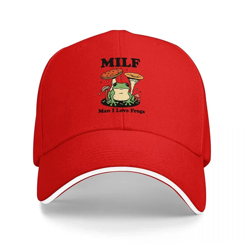 Frog And Mushrooms Nature Inspired Baseball Cap