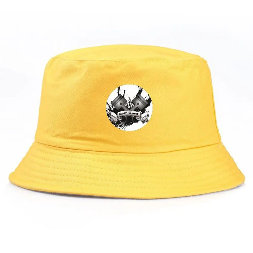 Black Bucket Hat with Cool Print, Summer Fisherman Fishing Hat