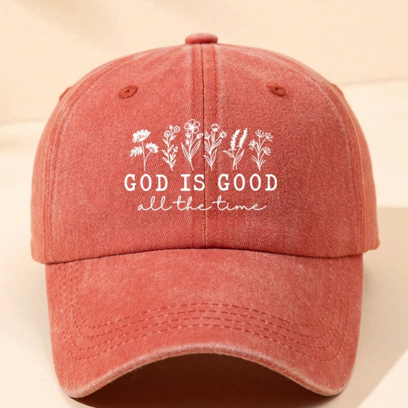 Women Outdoor Baseball Hat with Flower Letter Print