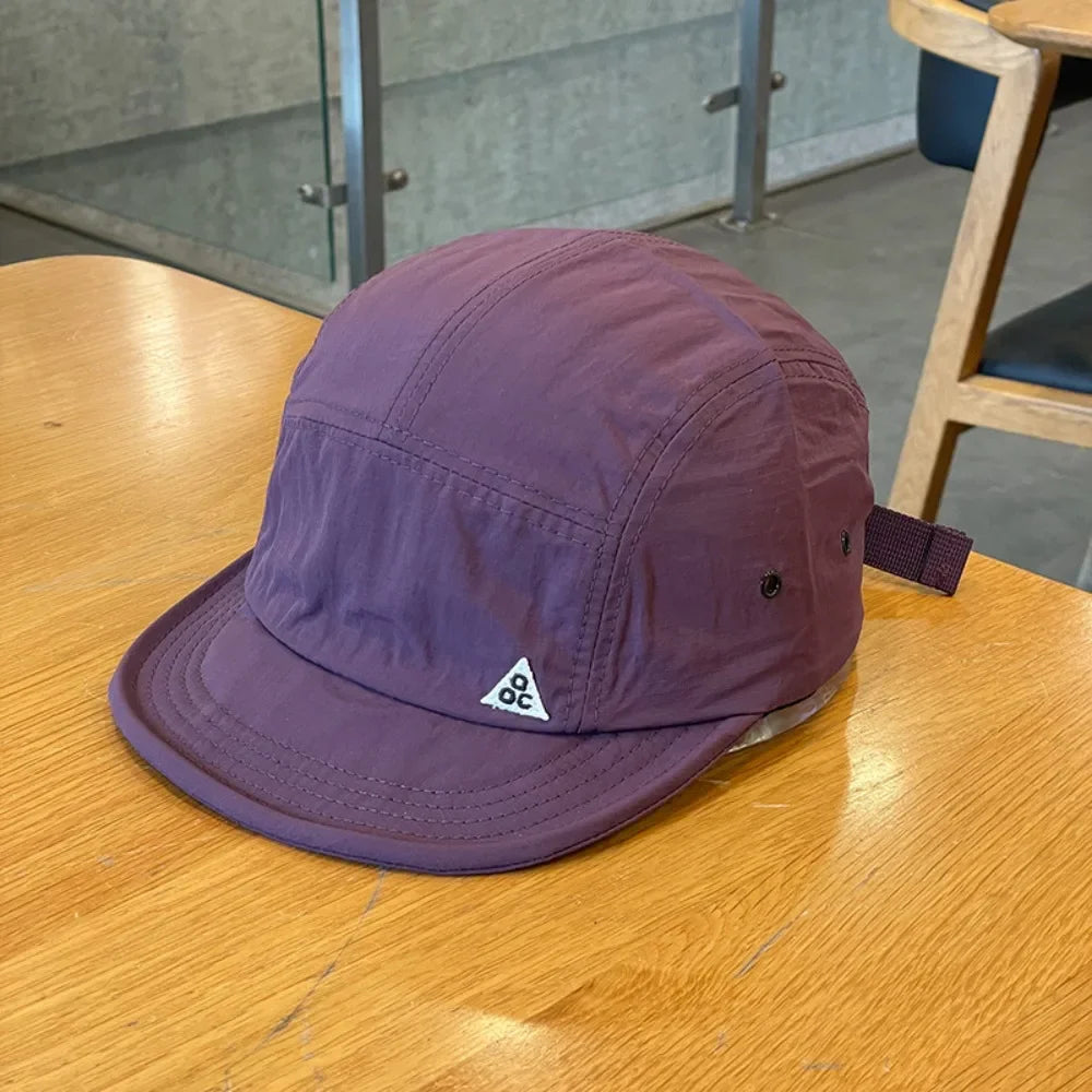 Fashion Plaid Thin Sun Cap Quick-drying Letter Embroidery Sports Running Cap Baseball Cap