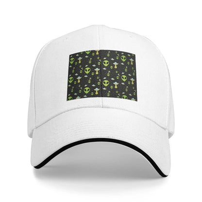 Green Alien Spaceship Pattern Cap Casual Baseball Caps