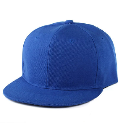 Fashion Solid Baseball Cap Flat Peak Hip Hop Hats Men Women Snapback Caps