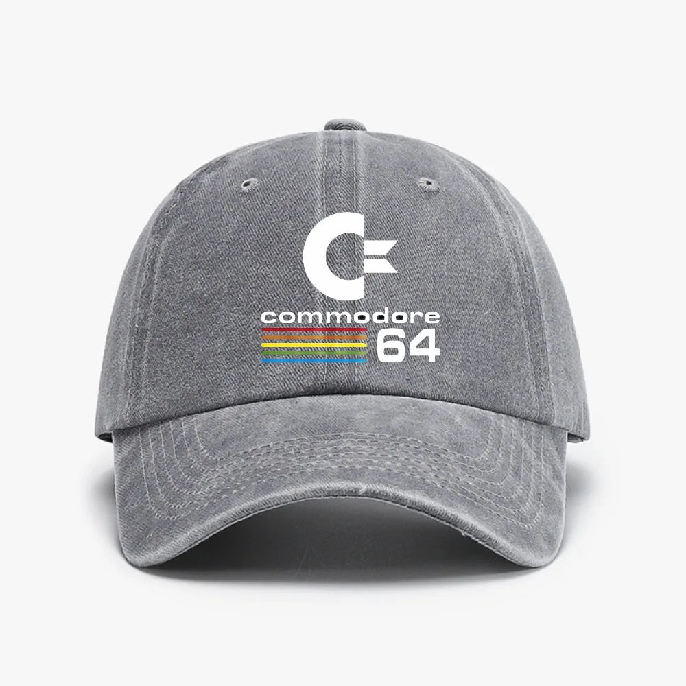 Solid Color Denim Retro Commodore 64 Baseball Cap C64 Amiga Computer Geek Nerd Hats