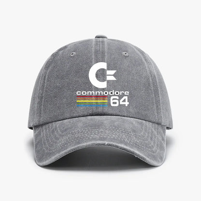 Solid Color Denim Retro Commodore 64 Baseball Cap C64 Amiga Computer Geek Nerd Hats