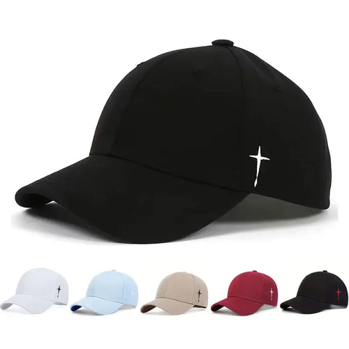 Unisex Simple Cross Embroidery Baseball Caps Spring And Autumn