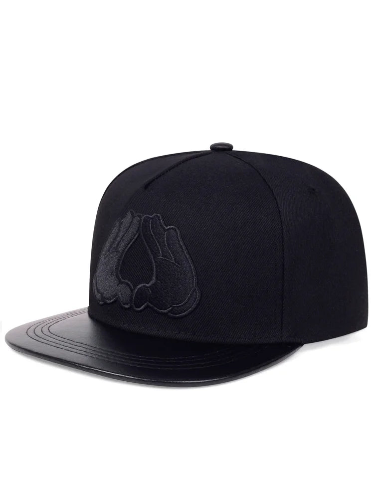 Fashion Snapback Caps Black Adjustable Hip Hop Hat For Men Women