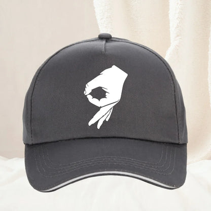 HOT SALE You Looked Made You Look Circle Finger Game Ok Hand Prank Baseball Cap