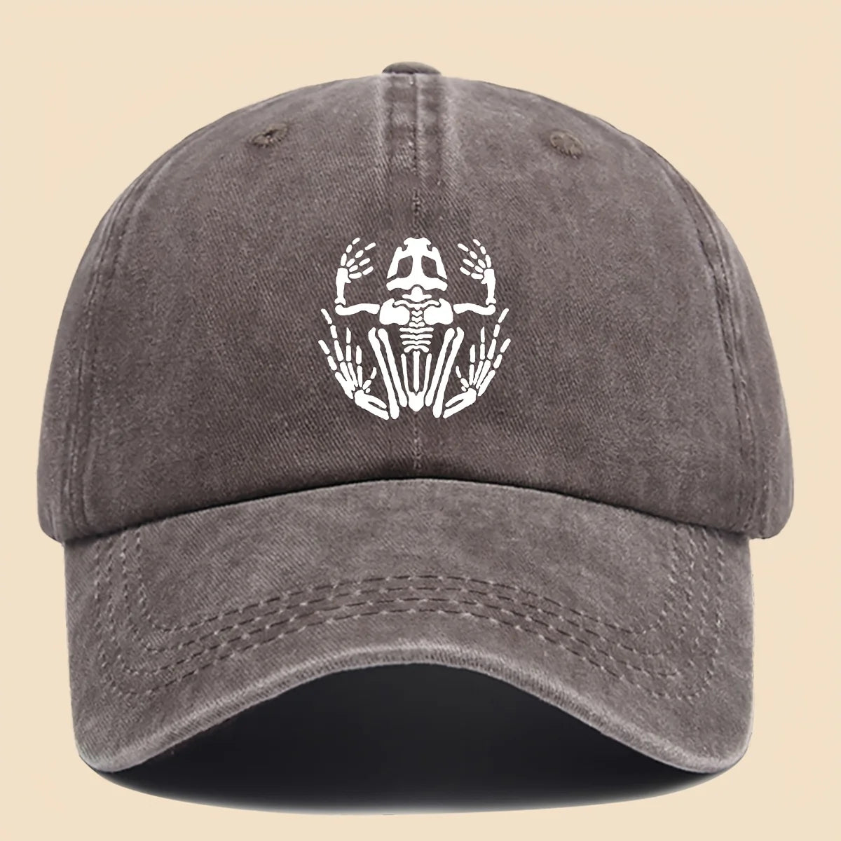 Skeleton Frog Printed Baseball Hat For Men Women