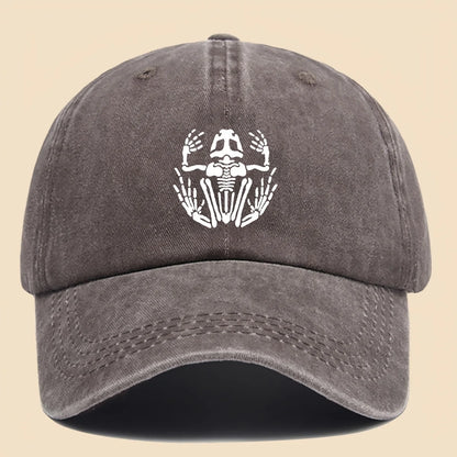 Skeleton Frog Printed Baseball Hat For Men Women