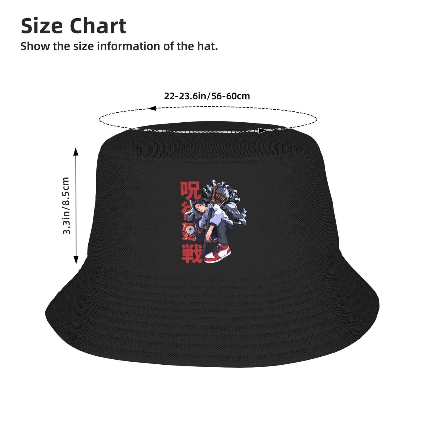 Casual Jujutsu Kaisen Bucket Hat Men Women Lightweight Japan Anime