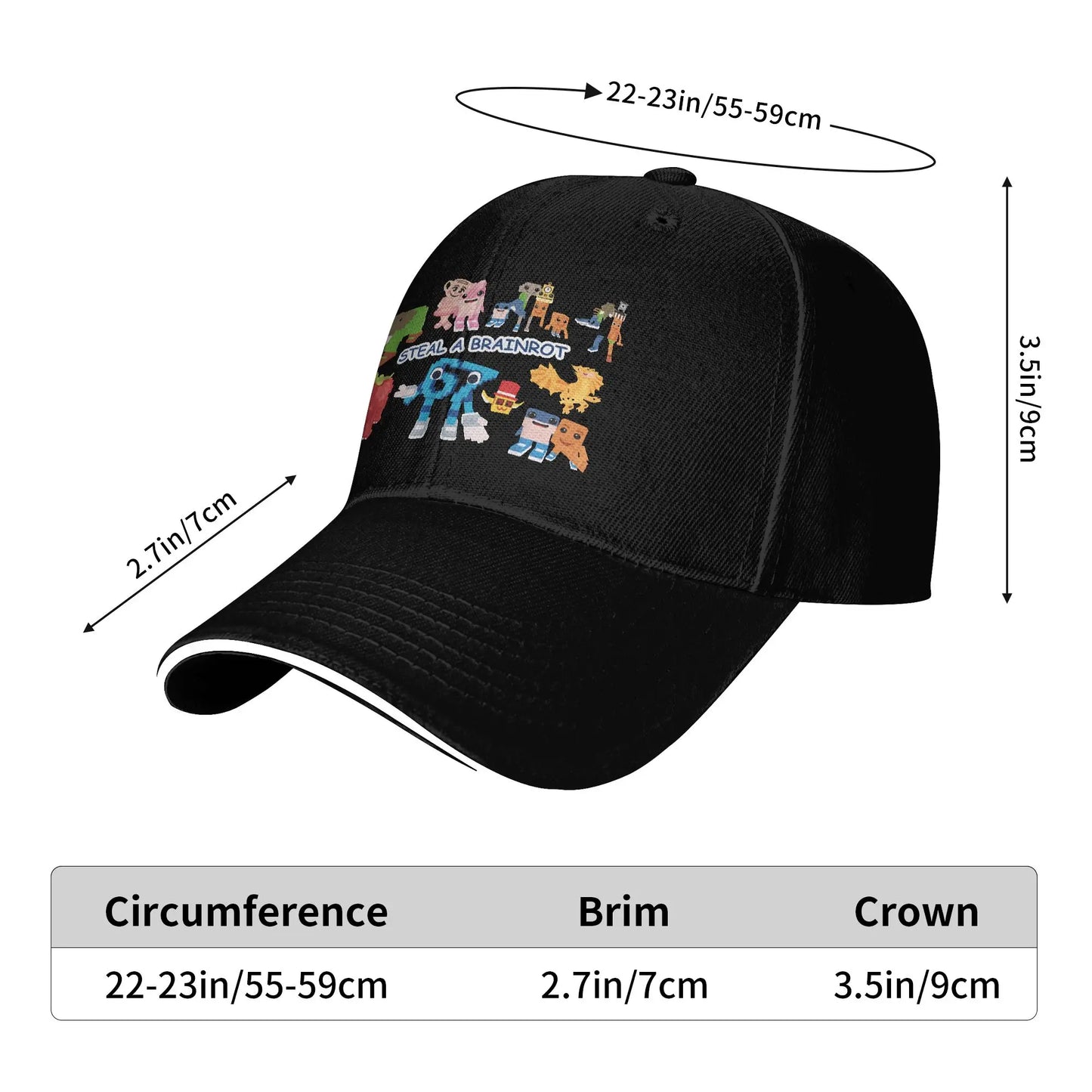 Bruh Steal A Brainrot 67 Six Seven Baseball Caps