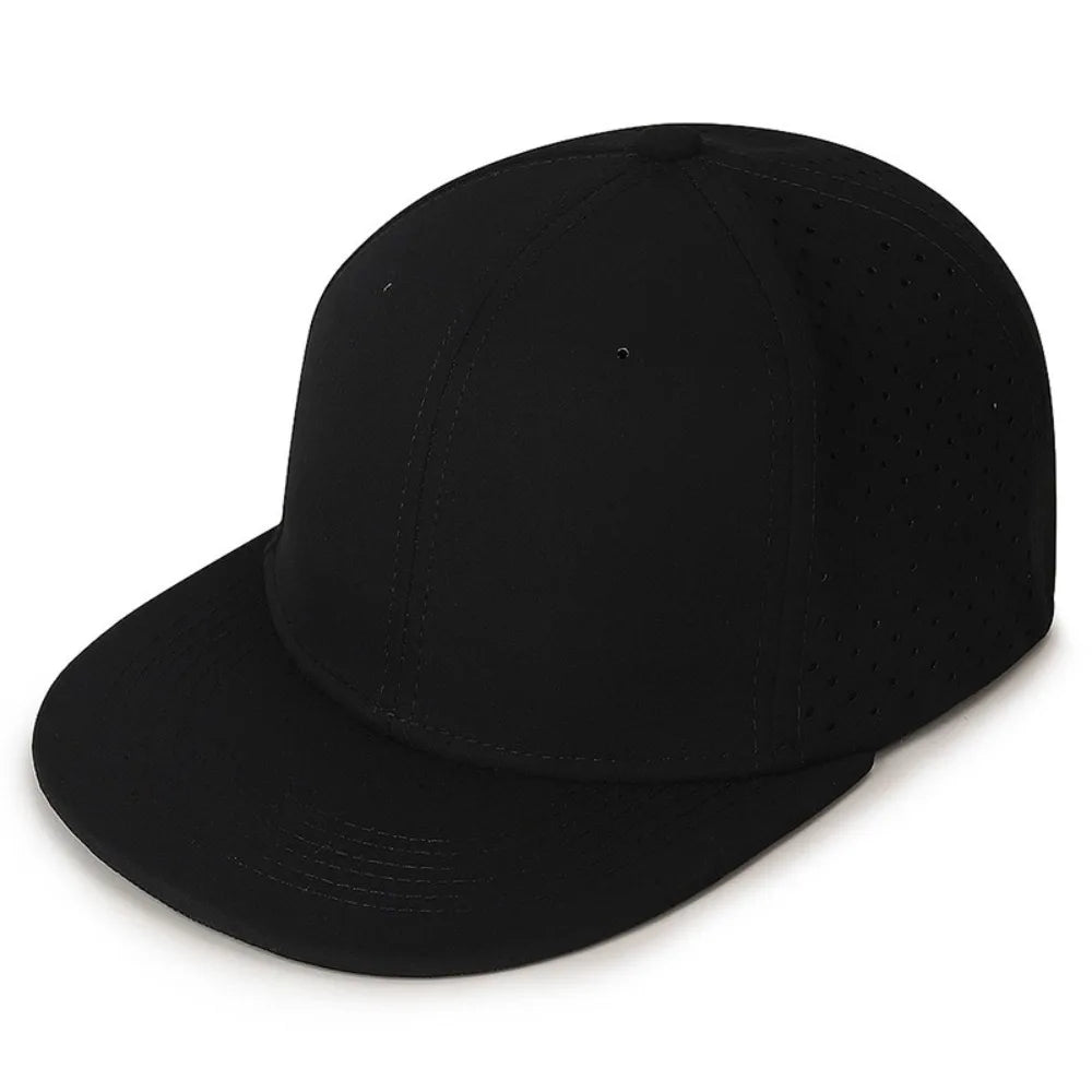 High Quality Full Closed Mens Snaoback Cap Causal Solid Flat Brim