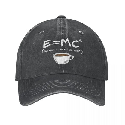 Vintage Energy=Milk+Coffee E=MC Baseball Caps