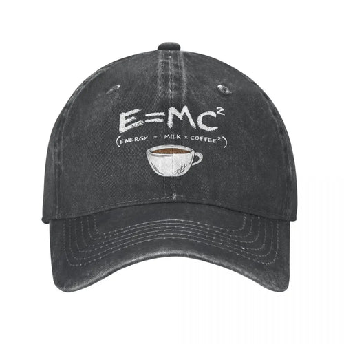 Vintage Energy=Milk+Coffee E=MC Baseball Caps