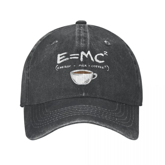 Vintage Energy=Milk+Coffee E=MC Baseball Caps