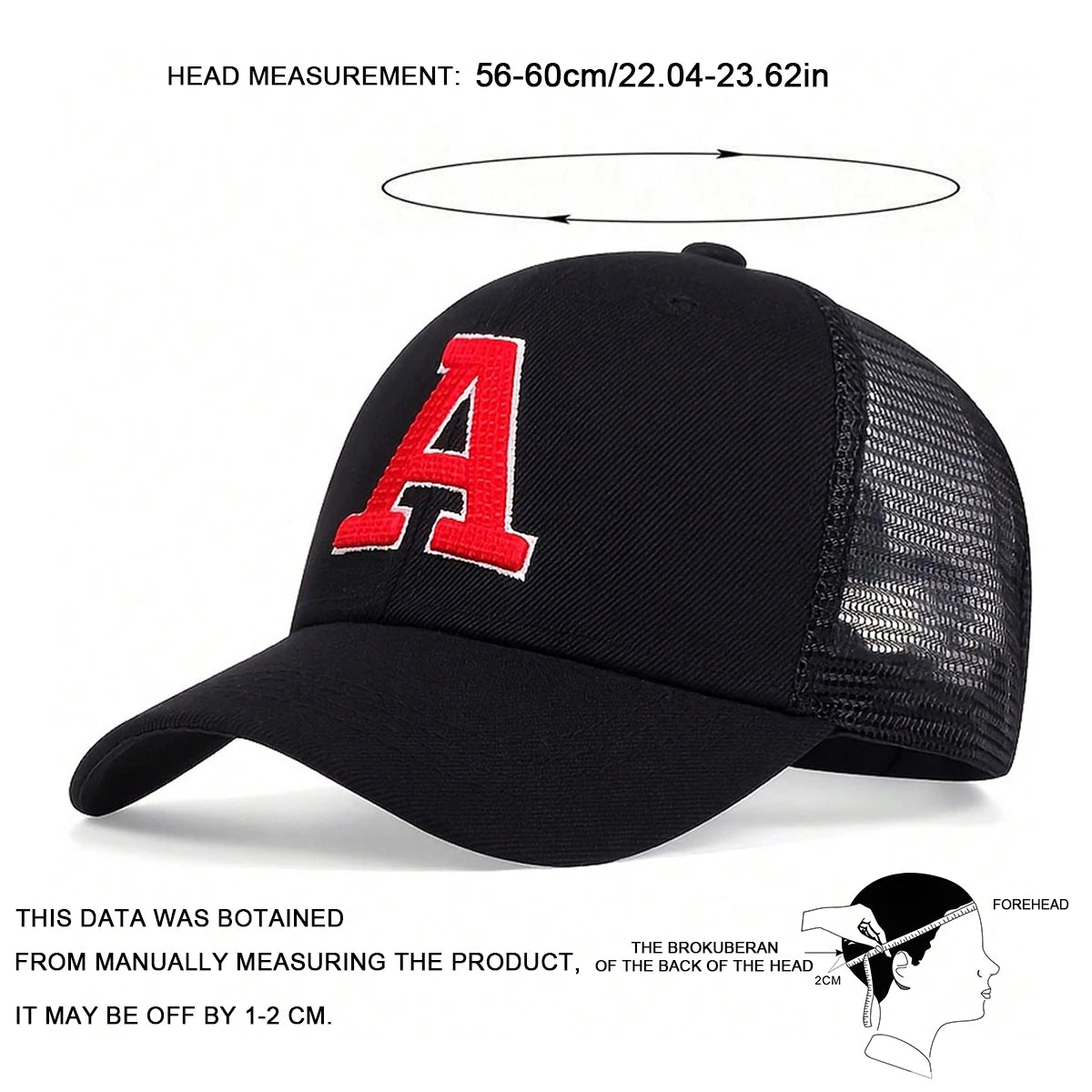 Unisex A Letter Embroidery Baseball Caps
