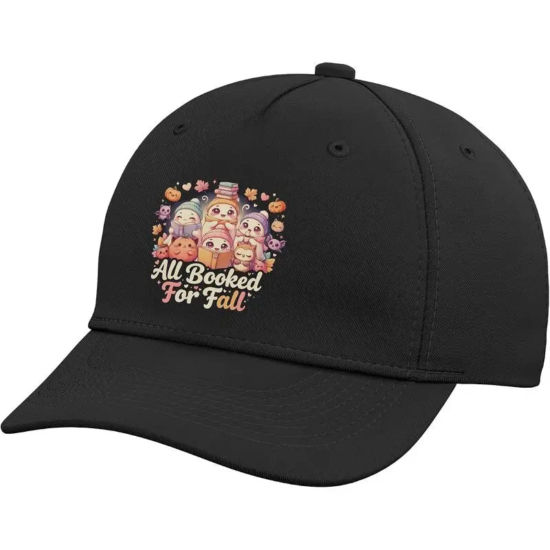 All Booked for Fall Cute Ghost Book Lover Halloween Adjustable Baseball Hat