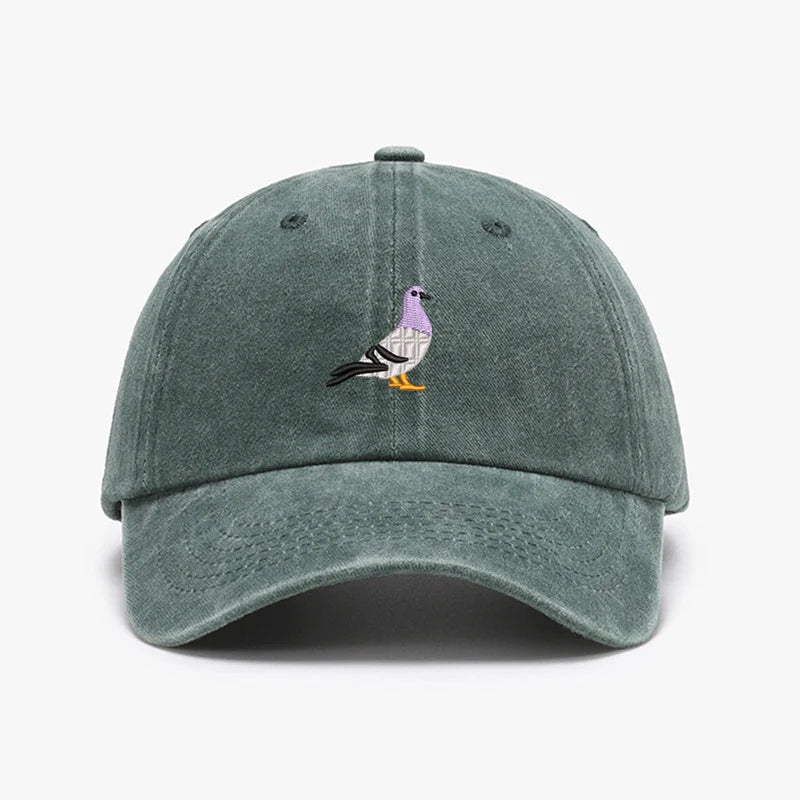 Embroidery Pigeon Design Spring vintage Baseball caps Men Women