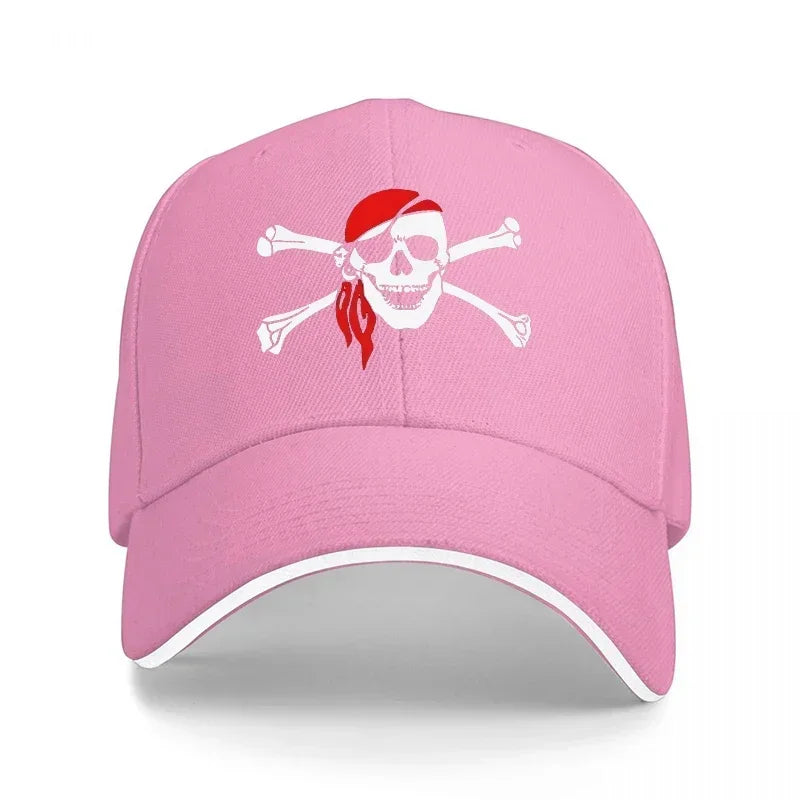 New Pirate Skull And Crossbones Design Black Baseball Cap