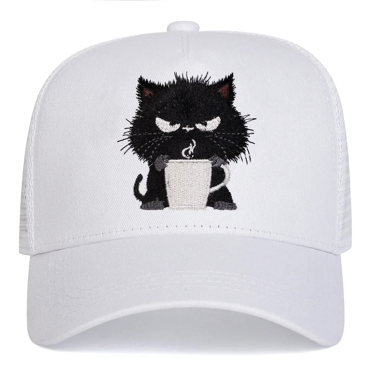 Unisex Black Cat Embroidery Baseball Caps