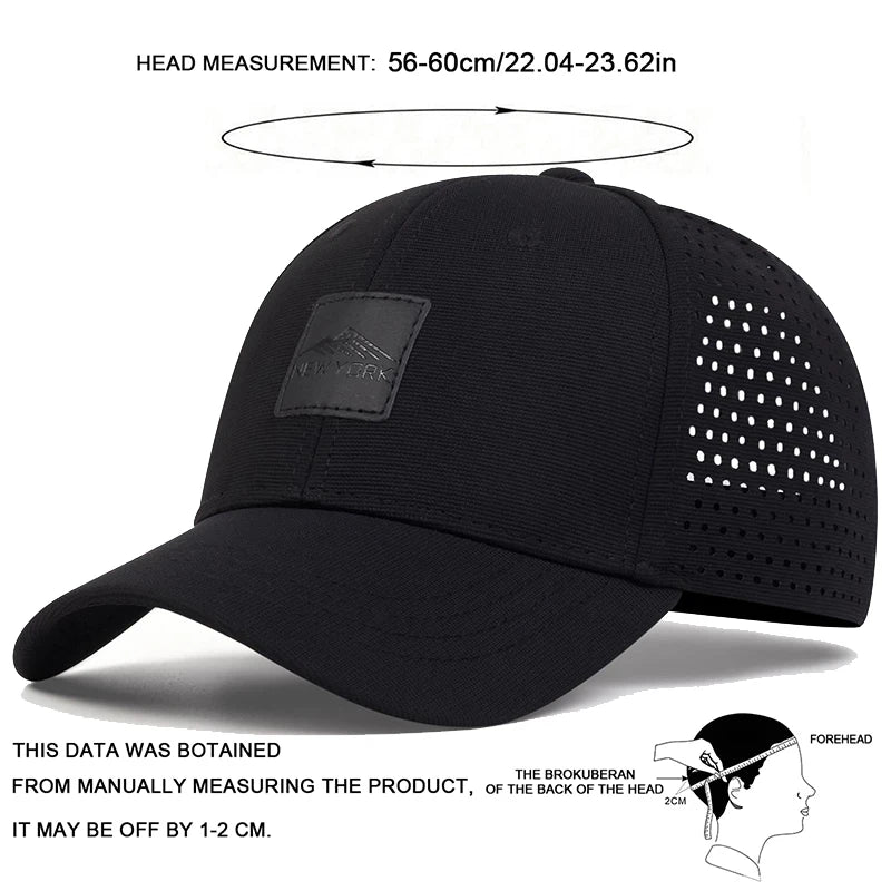 Unisex NEW YORK Label Laser Hollowed Out Baseball Cap