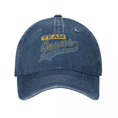 New Christian Team Jesus Denim Baseball Caps Snapback Sun Hat Women Men