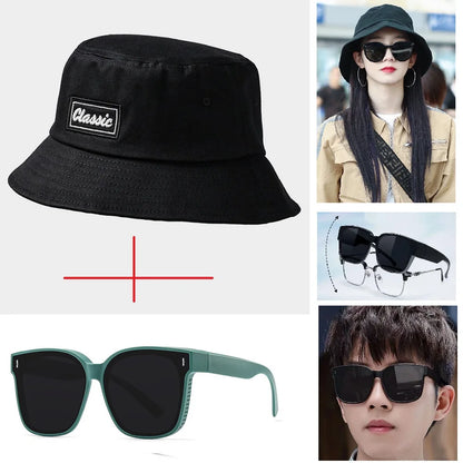 Men Women Big Head Bucket Hats Beach Oversize Sun Cap