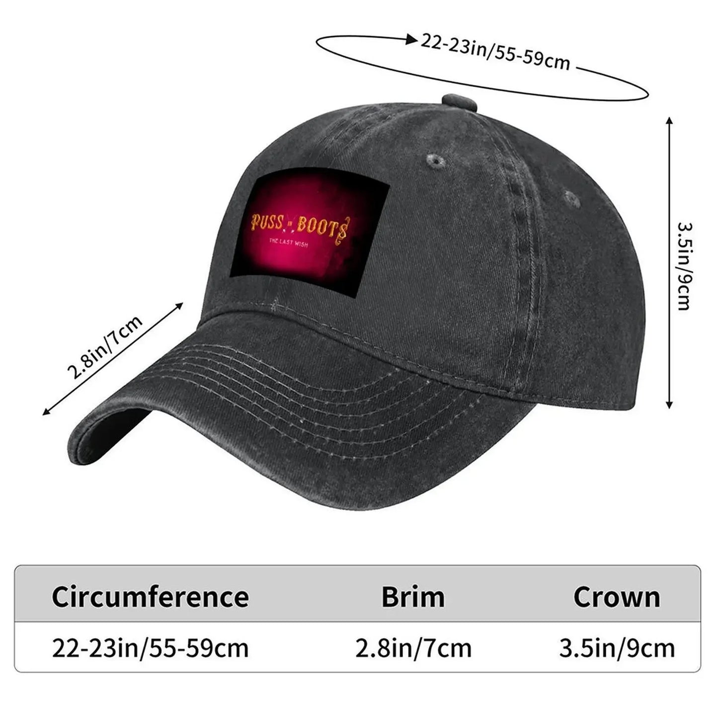 New Puss in Boots The Last Wish Movie logo Baseball Cap