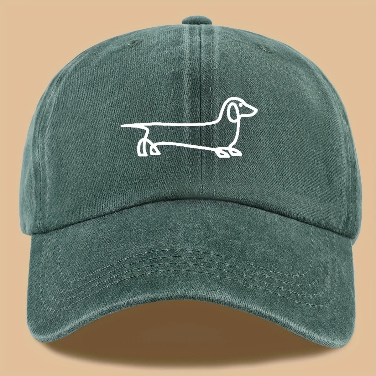 Simple Dog Print Baseball Cap, Versatile For Both Men And Women