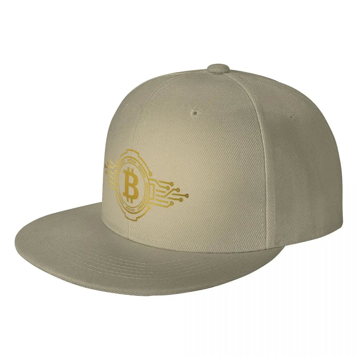 Bitcoin Crypto Currency Traders Gold Coin Snapback Cap Panama Hat