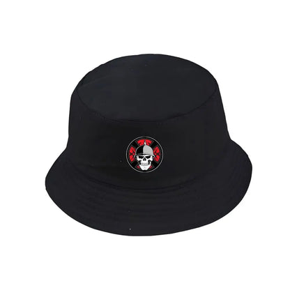 Summer Fisherman Bucket Hat Skull Print Cotton Fishing Cap