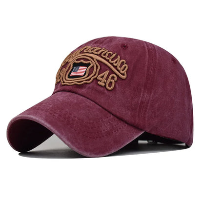Cross-border New Cotton American Flag Distressed Washed Baseball Cap