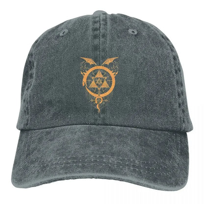 Fullmetal Alchemist Anime Multicolor Hat Peaked Men Women's Gilded Snakes Of Alchemy Baseball Caps