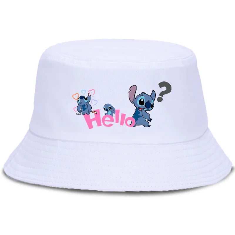 Lilo Stitch Cotton Foldable Bucket Hat Women Hat Boys Girls Fishing Hunting Cap