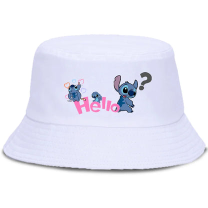 Lilo Stitch Cotton Foldable Bucket Hat Women Hat Boys Girls Fishing Hunting Cap