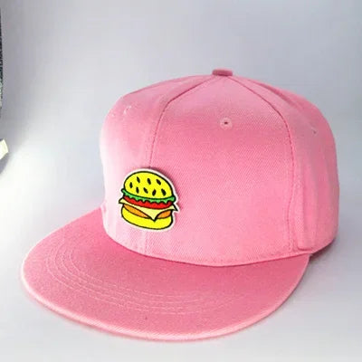 Four Seasons Cotton Hamburger Embroidery Baseball Cap Snapback Hats For Men Women