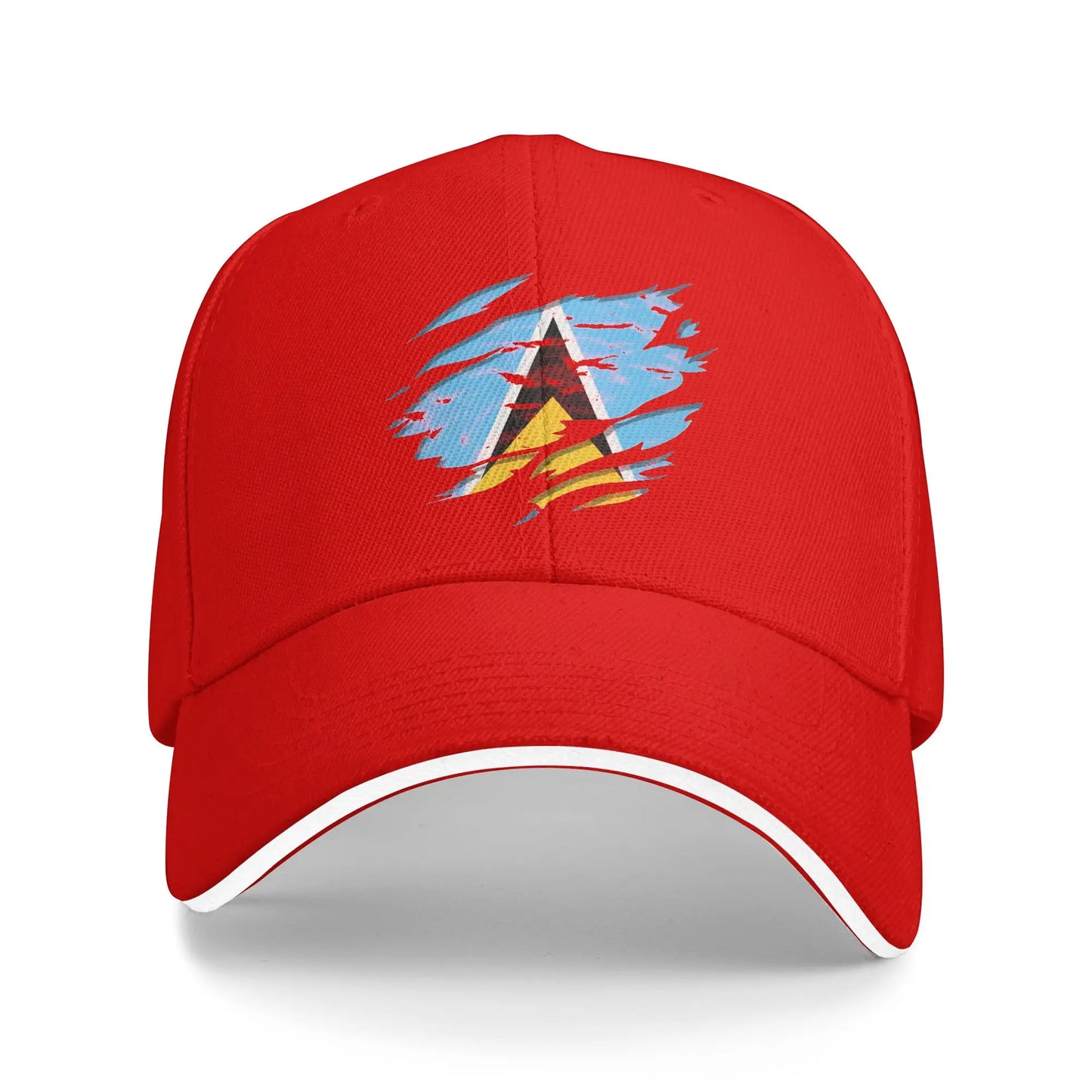 Saint Lucia Flag Sun Baseball Cap