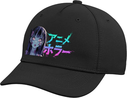 Horror Anime Waifu Girl Japanese Creepy Zombie Graphic Adjustable Baseball Hat