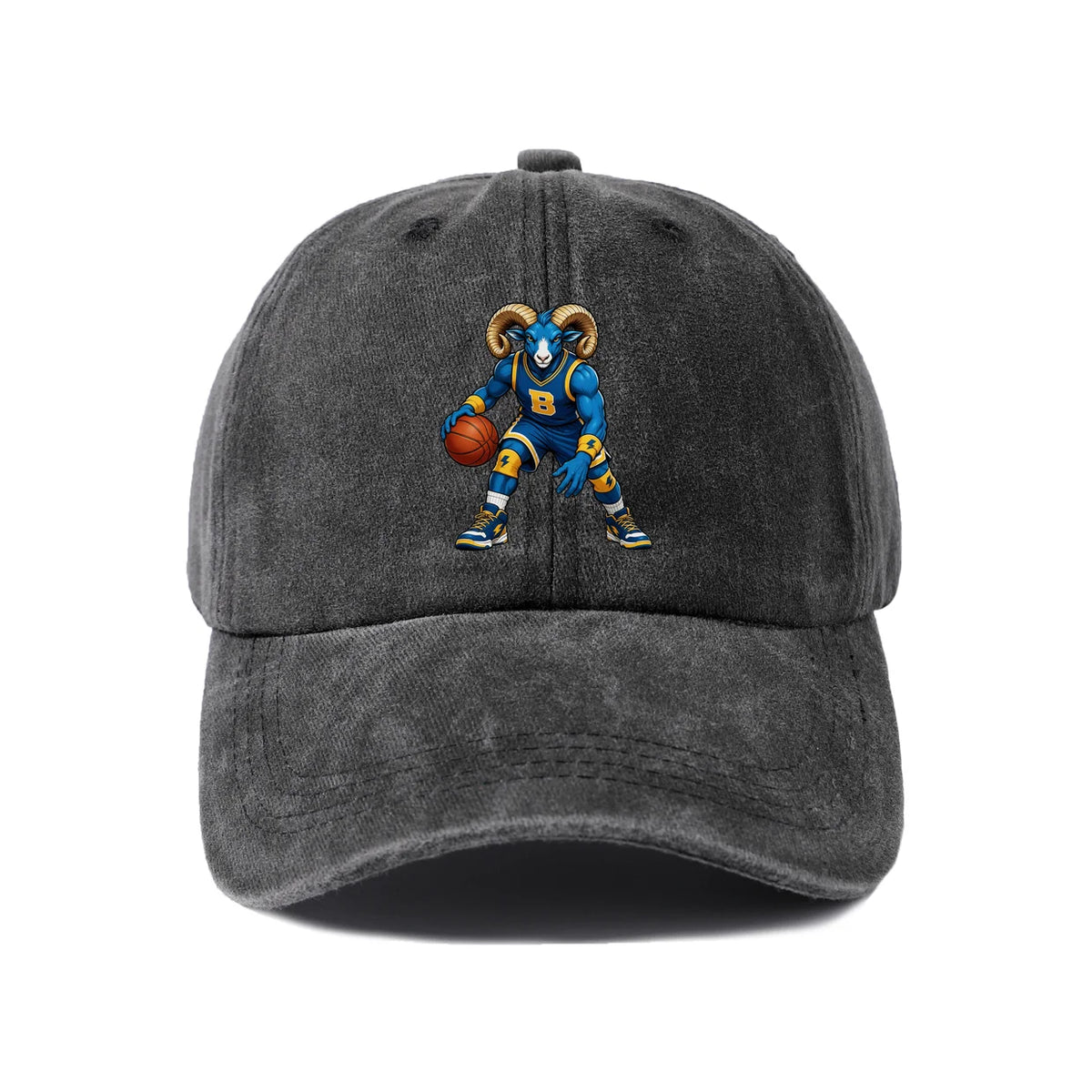 Basketball Ram Mascot Letter B Baseball Cap