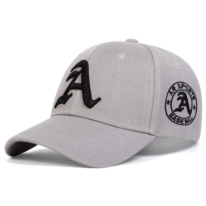 Unisex A Letter Embroidery Baseball Cap
