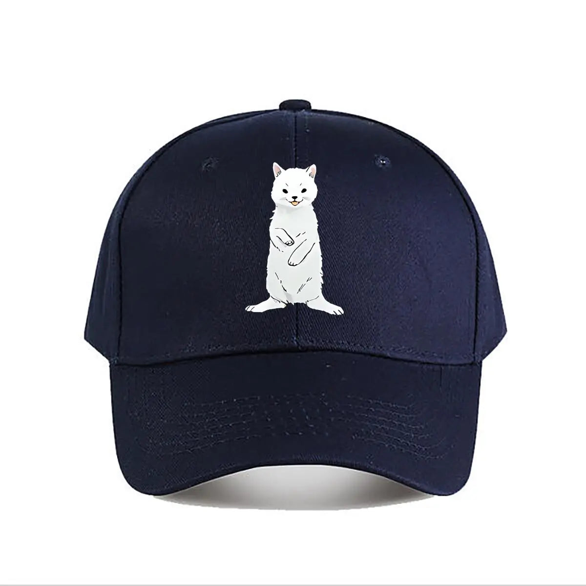 White Cartoon Cat Plush Decor Toy Baseball Cap