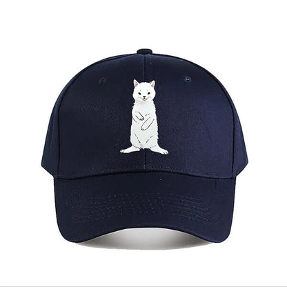 White Cartoon Cat Plush Decor Toy Baseball Cap