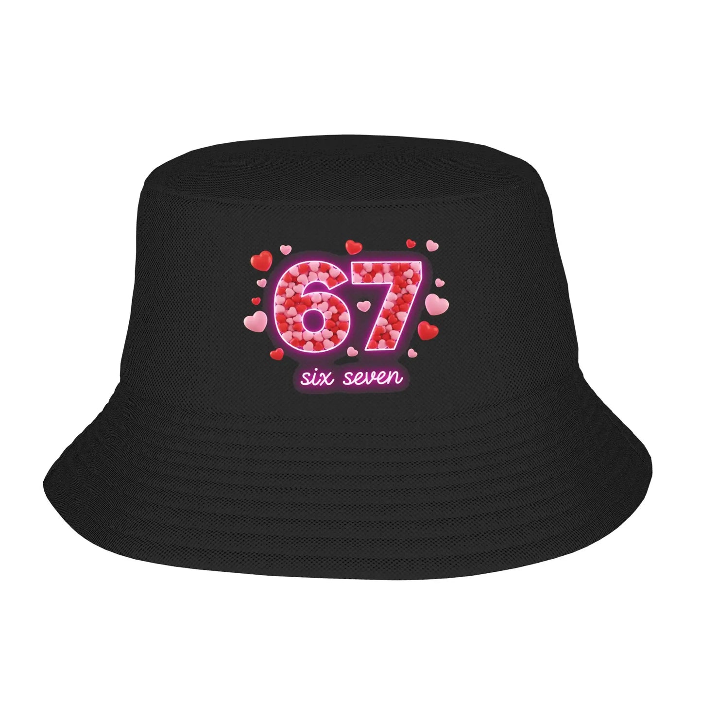 Happy 67 Valentine‘s Day Leopard Plaid Six Seven Bucket Hat