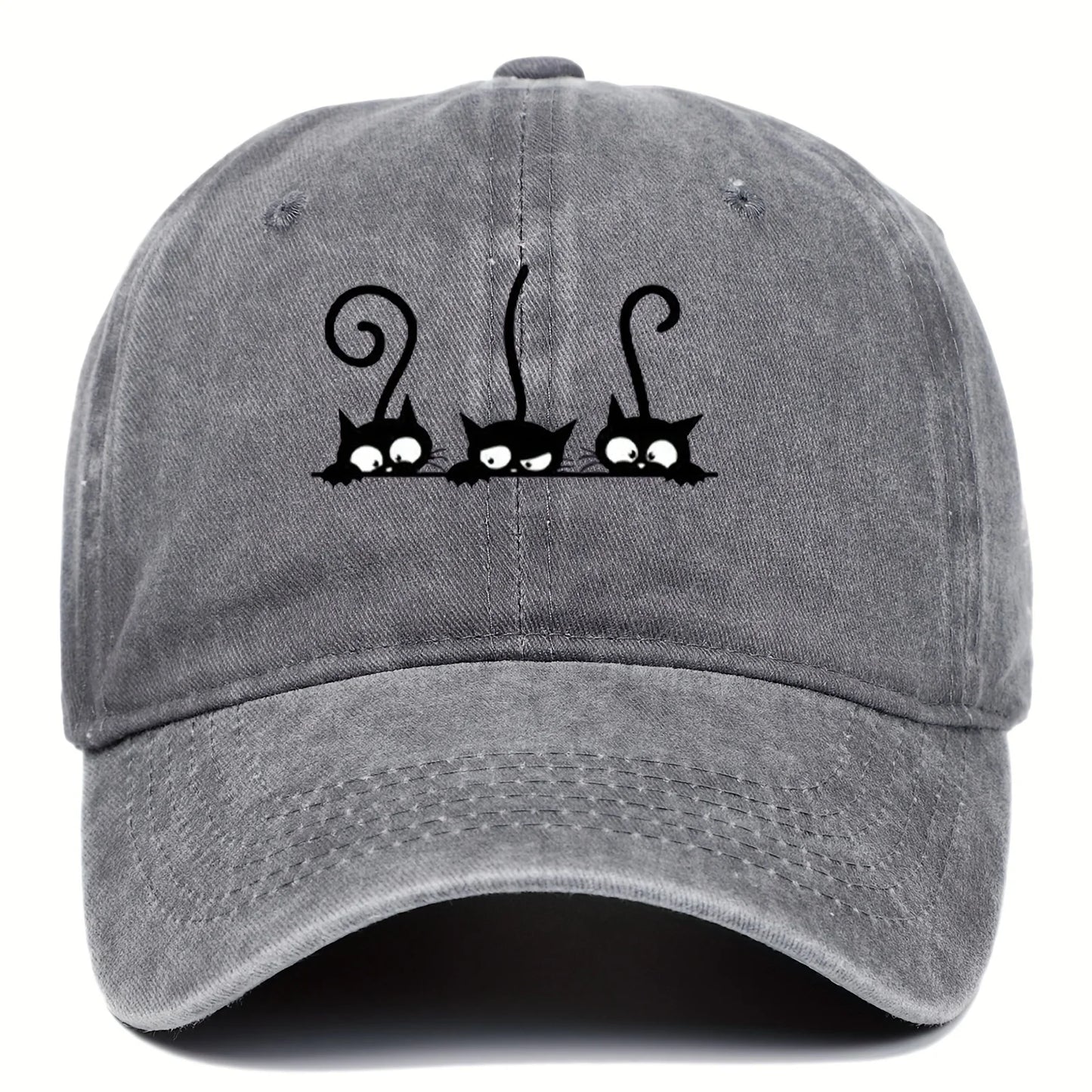 Three Cute Cat Printed Baseball Hats For Men And Women
