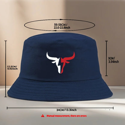 Cow Head Logo Fashionable Printed Fisherman's Hat
