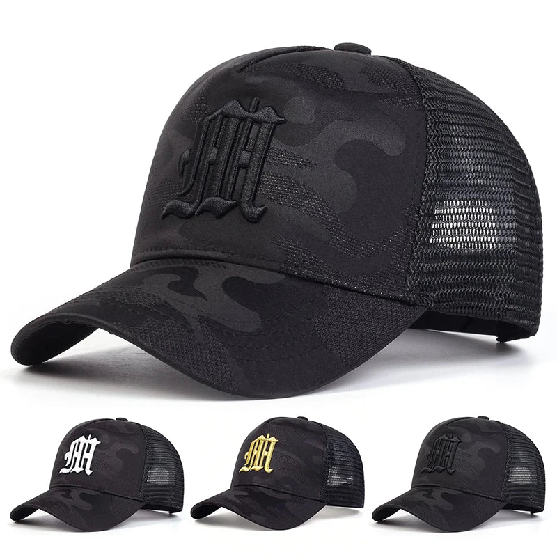 Fashion M Letter Camouflage Embroidery Baseball Caps